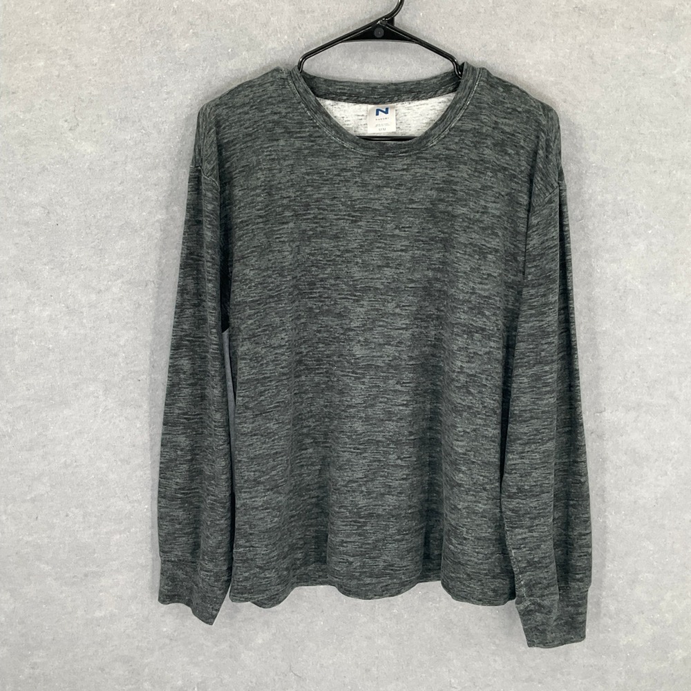 Natori Top‎ Women's M Heather Gray Long Sleeve Crewneck Pullover Stretchy Comfy